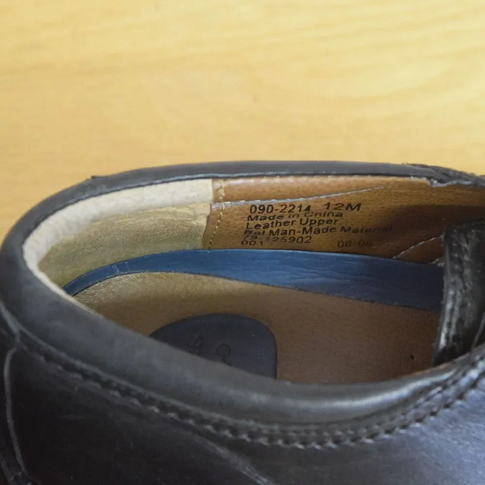 Dockers Mens Size 12 M 090-2214 Captoe Oxford Black Leather Lace Up Dress Shoes